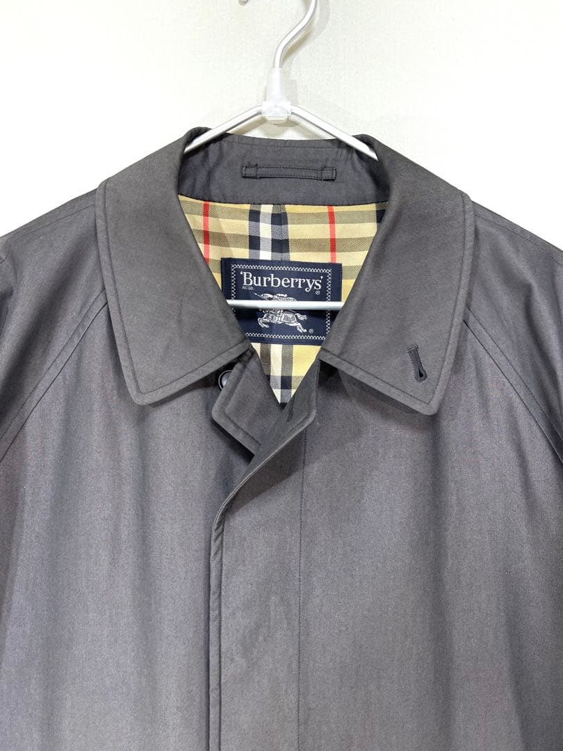 603 OLD Burberrys 上質 サテン地 ステンカラー コート 175
