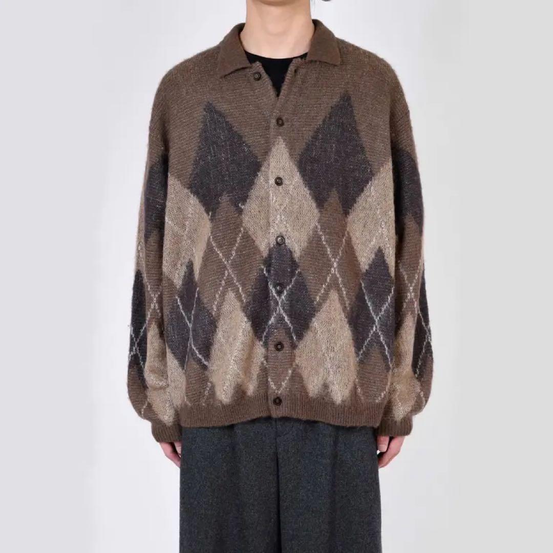 ジェシー24AW M/Shaggy Argyle Knit Polo