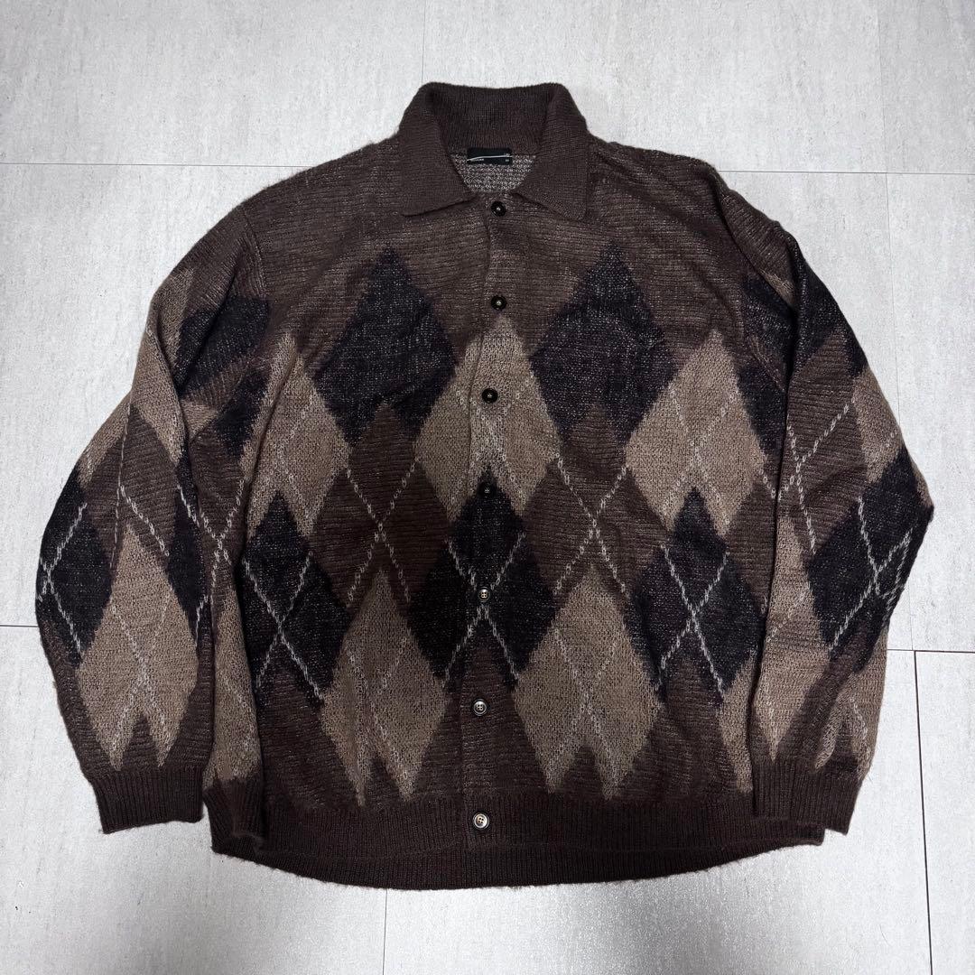 ジェシー24AW M/Shaggy Argyle Knit Polo