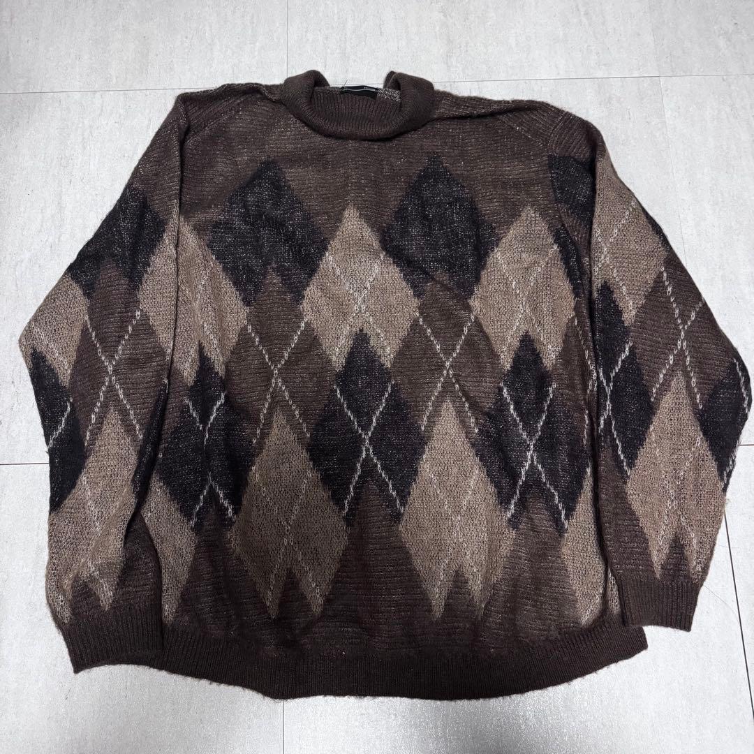 ジェシー24AW M/Shaggy Argyle Knit Polo