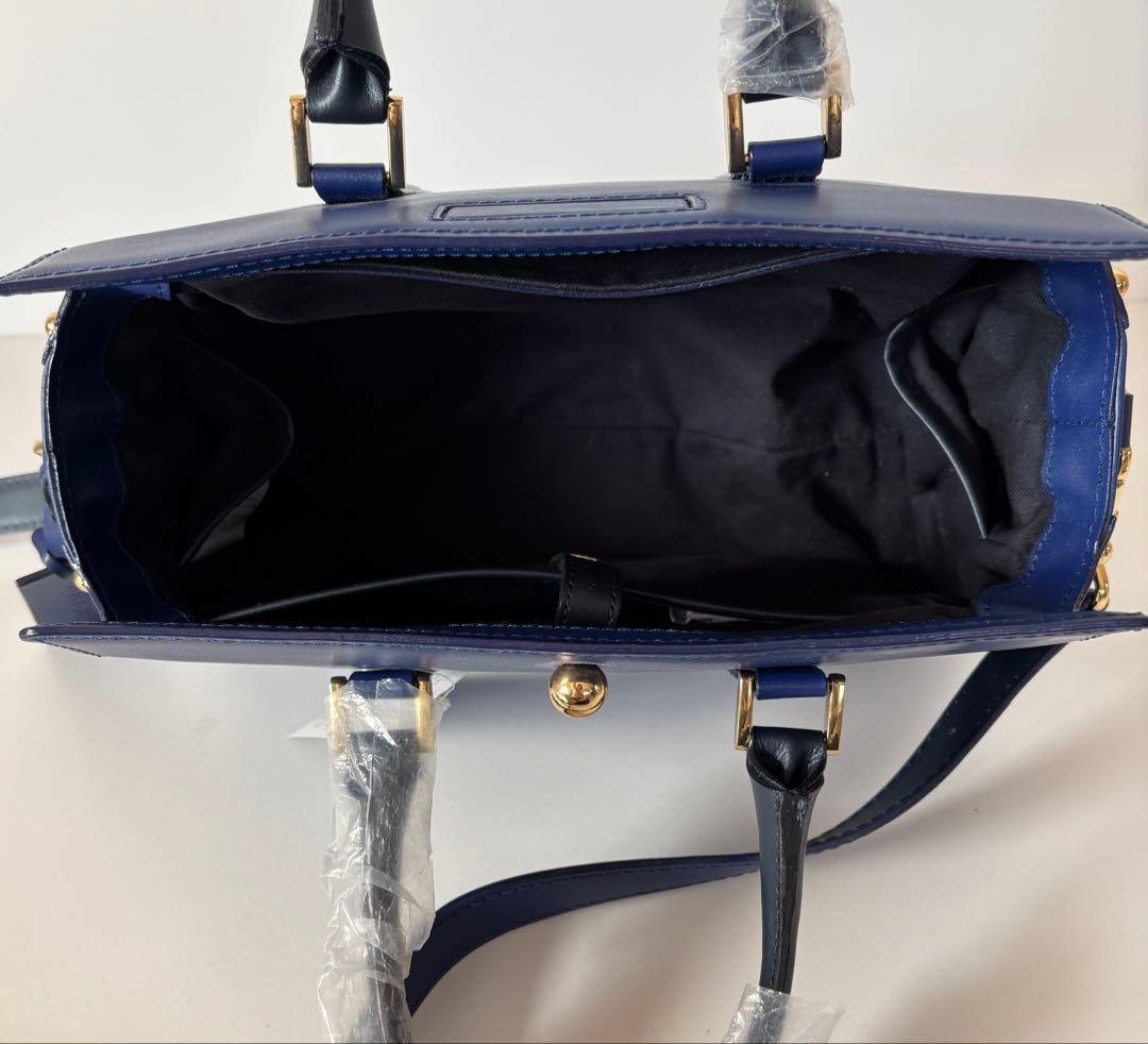 【新品】POTIOR 高級本革　ハンドバック　ショルダーバック　ブルー　上品