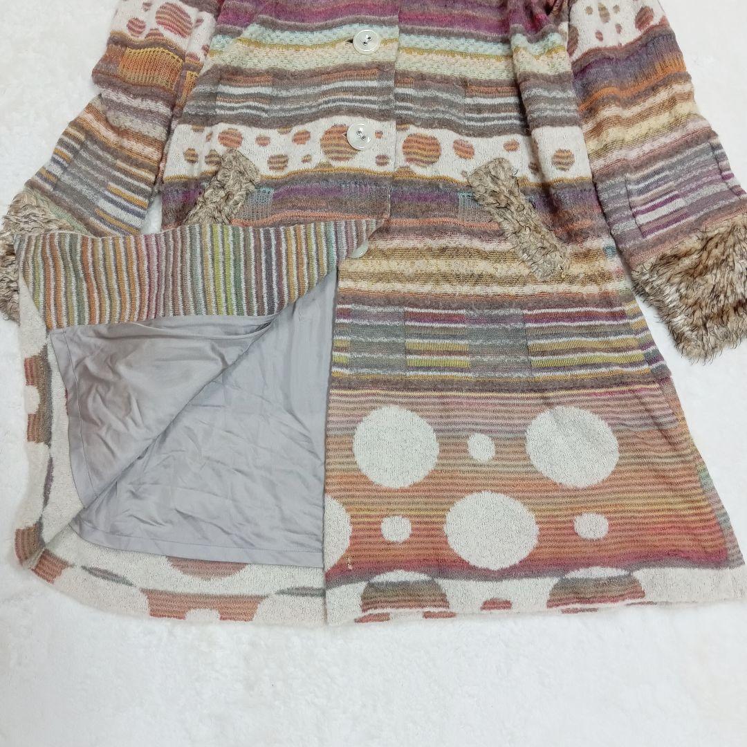 エムアンドキョウコ M.&KYOKO ロングフレアニットコート 佐藤繊維 2