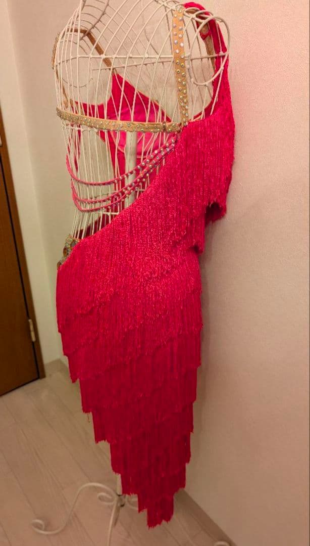 お値下】美品 ピンクラテンドレス M〜L