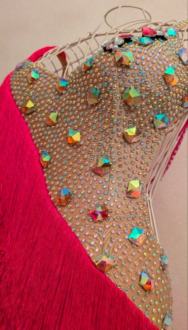 お値下】美品 ピンクラテンドレス M〜L