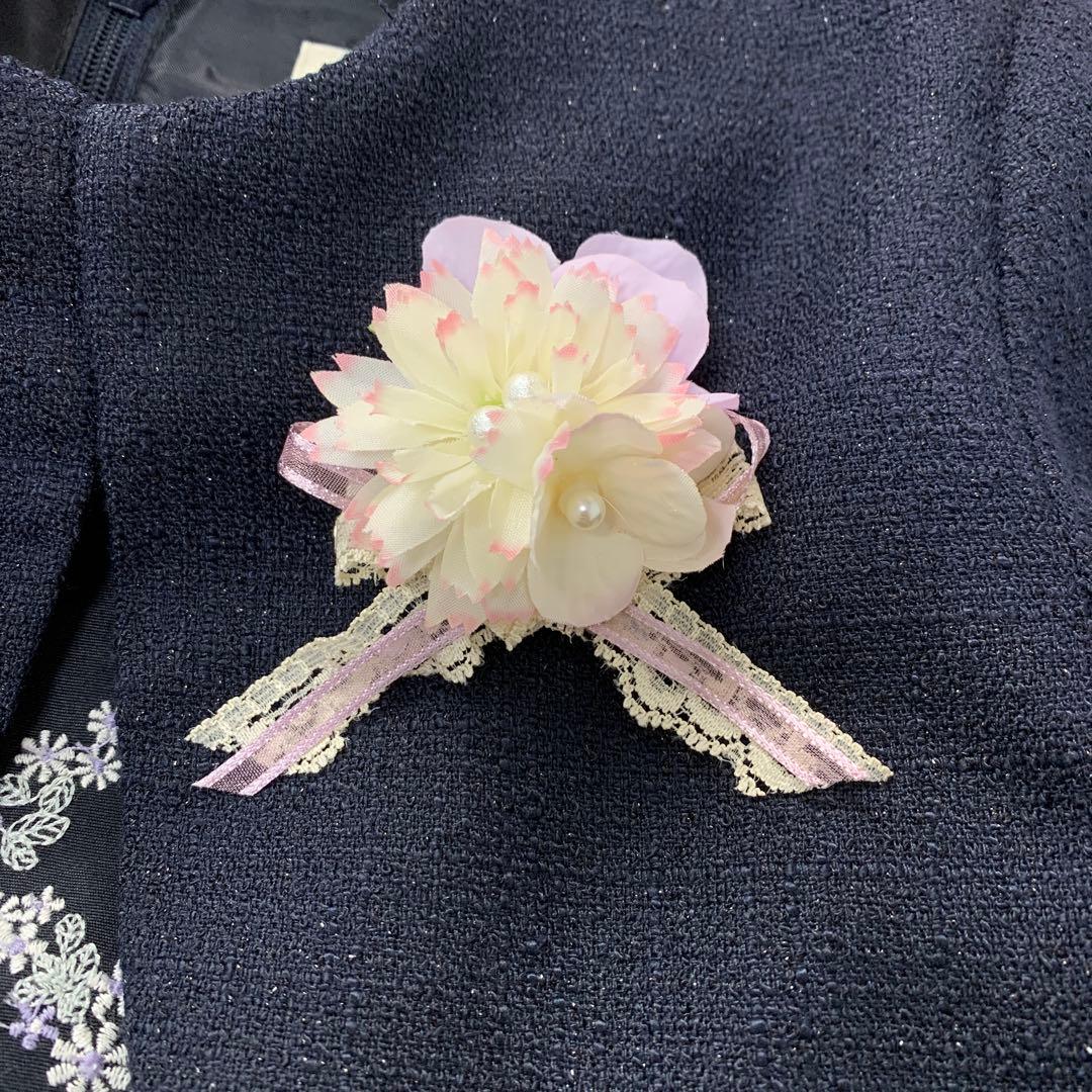 組曲×ブランシェス　フォーマルドレス　120 上品　ネイビー　入学式　卒園式