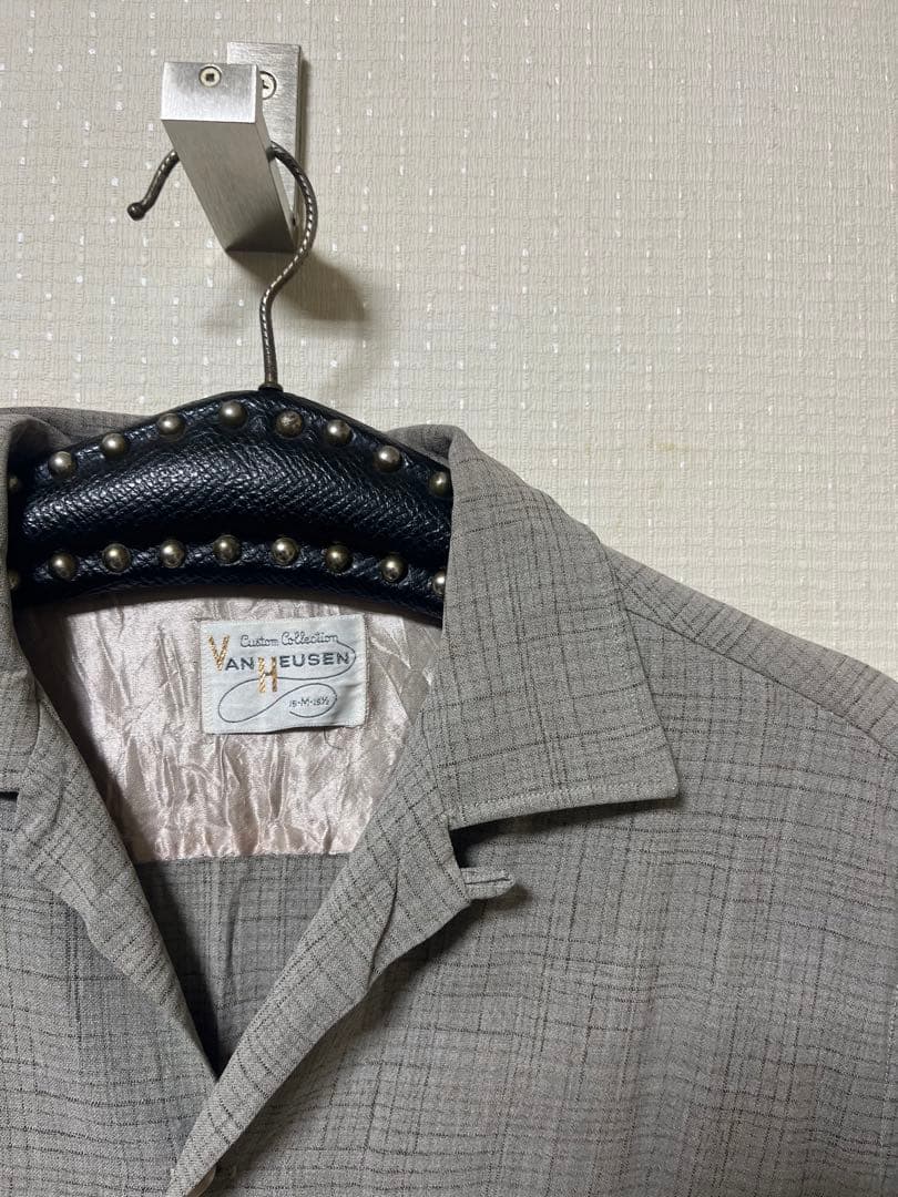 50s 60s VAN HEUSEN レーヨンチェックシャツ　vintage