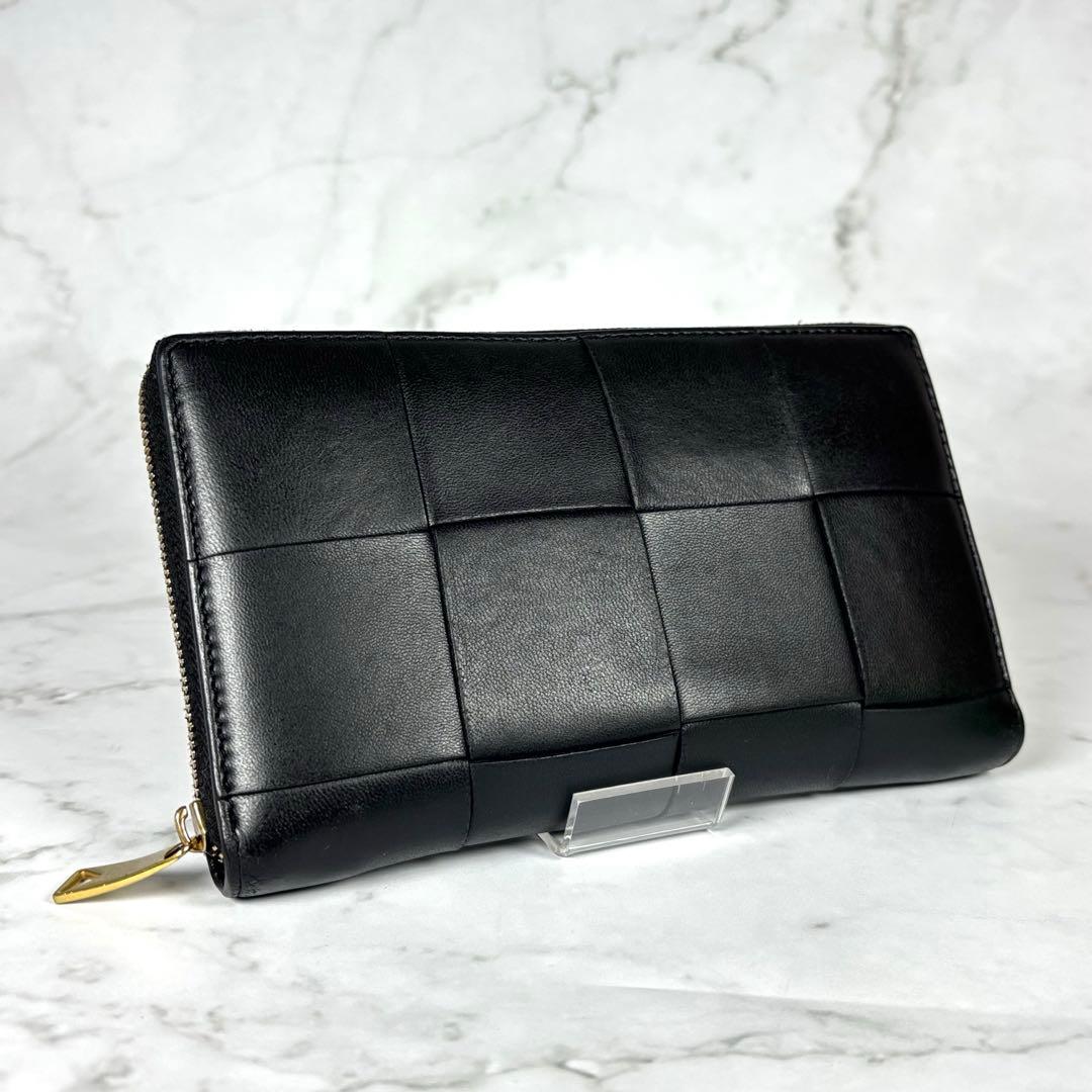 BOTTEGA VENETA 長財布 カセット ジップアラウンドウォレット　黒