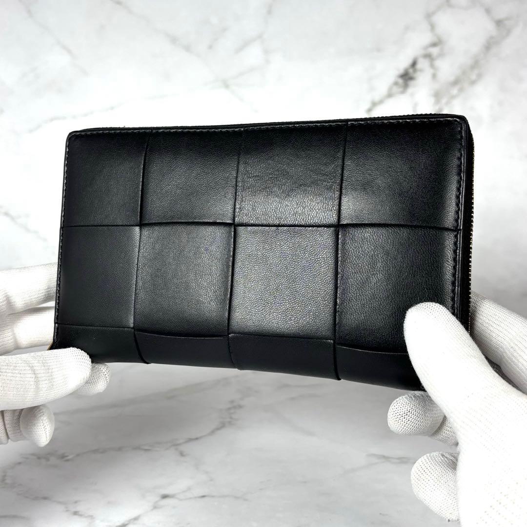 BOTTEGA VENETA 長財布 カセット ジップアラウンドウォレット　黒