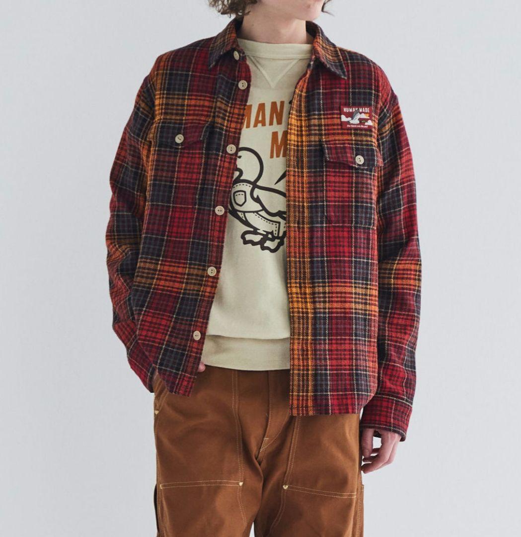 サイズM HUMAN MADE CHECK SHIRT RED - メルカリ