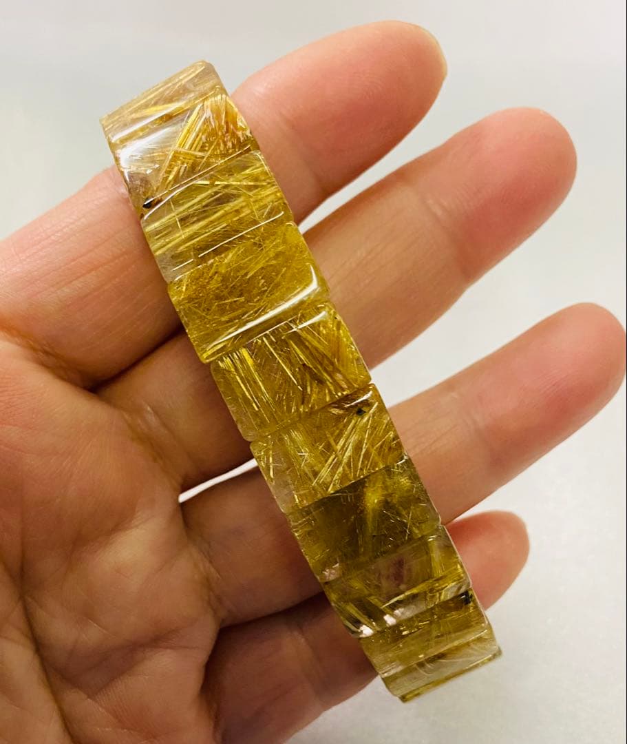 《月末までのSALE》タイチンルチルクォーツ ゴールドバングル