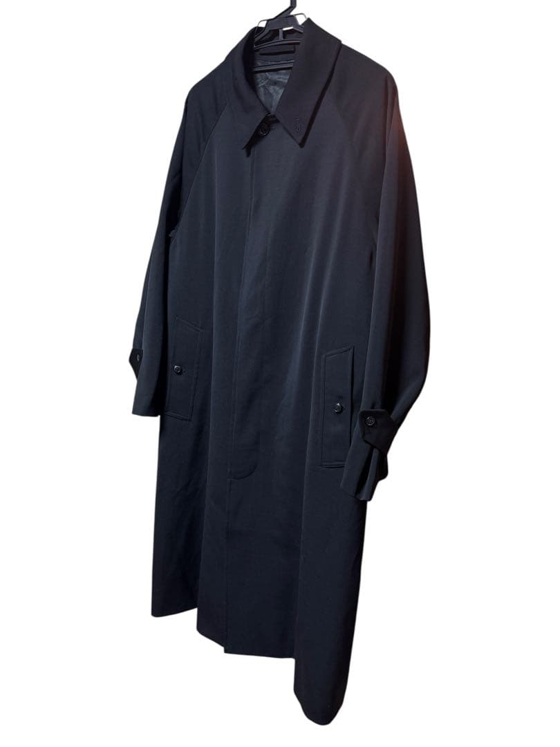 25AW COMOLI コモリ ウールギャバ バルカラーロングコート ブラック