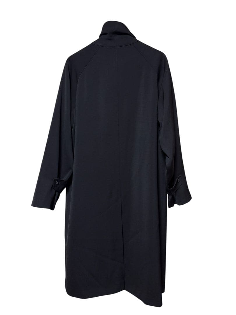 25AW COMOLI コモリ ウールギャバ バルカラーロングコート ブラック