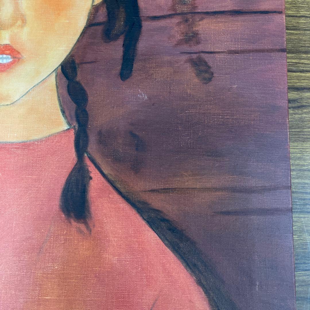 油絵・模写・原寸大】モディリアーニ『おさげの少女』(P12号、額付き