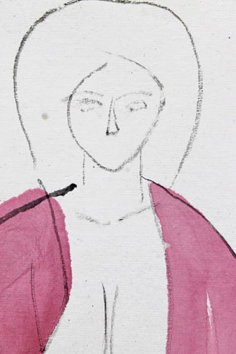 大沢昌助【ガウンの裸婦】 水彩 3号