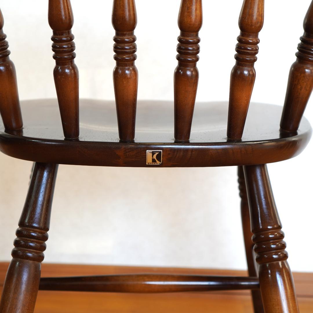 飛騨産業 キツツキマーク ウィンザーチェア アームチェア 木製 アンティーク調