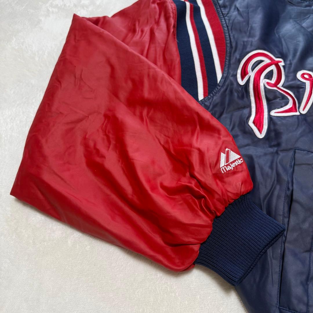 90s MLB AtlantaBraves ブレーブス 光沢サテン スタジャン