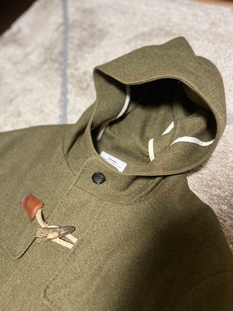 visvim オリーブ　WOOL WINDSTOPPER メルトンダッフルコート