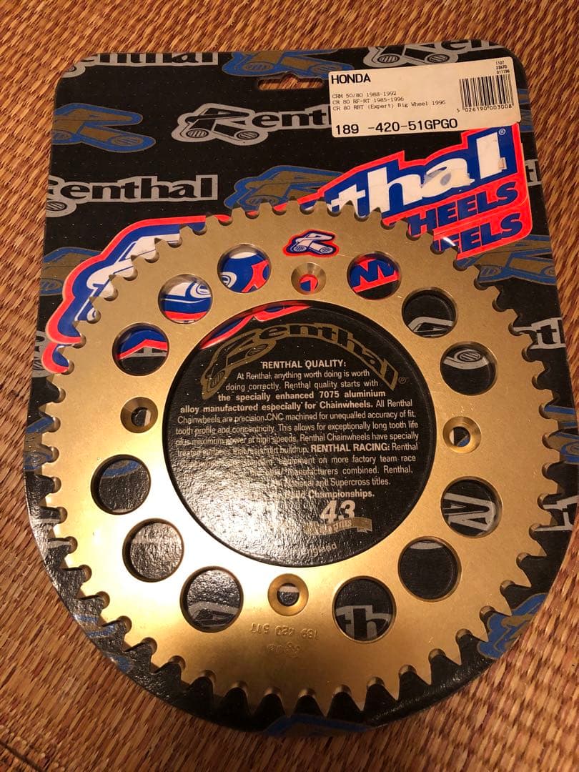 CRM50用　Renthalスプロケットとチェーンとステンレスクラッチケーブル