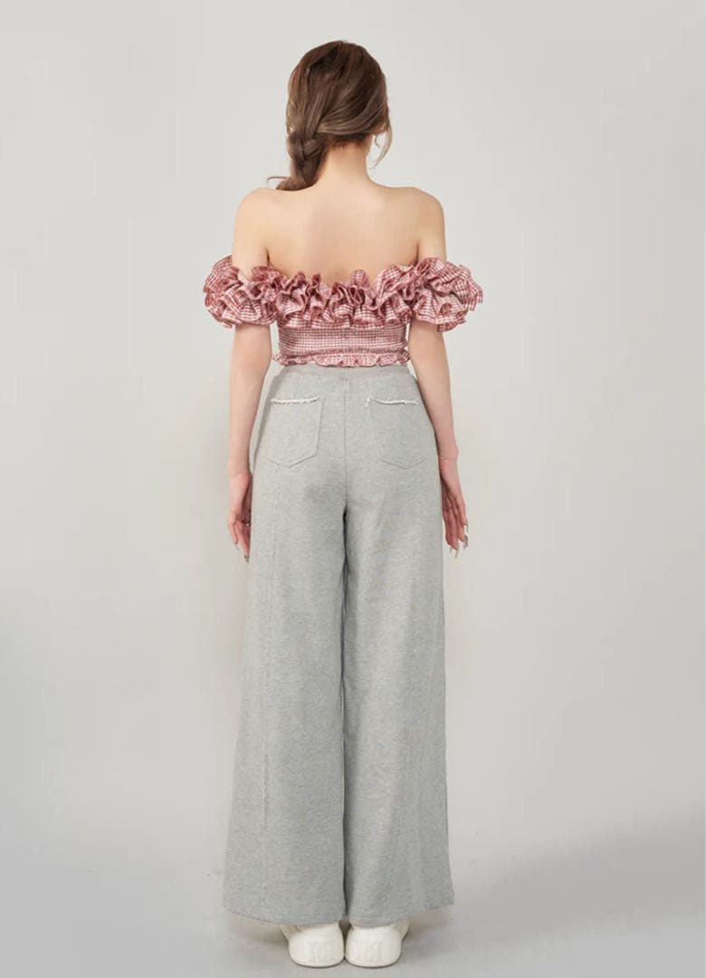 Darich♡新品ギンガムチェックオフショルトップス