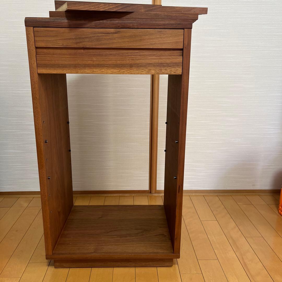 美品 天然木 葉山ガーデン 葉山家具 ウォールナット 電話台 本棚