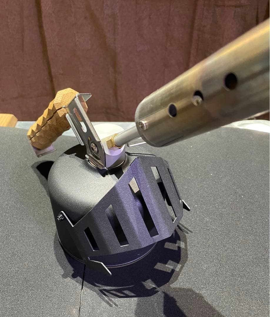 スノーピーク フォールディングトーチ アシモクラフツ 黒騎士OD缶カバーセット