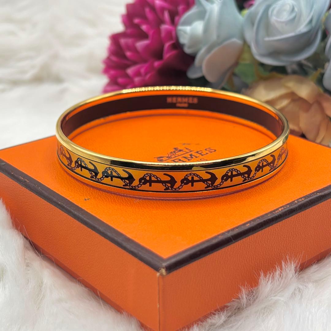 ✨付属品付✨HERMES バングル　ブレスレット　エマイユPM 七宝焼き　碇柄