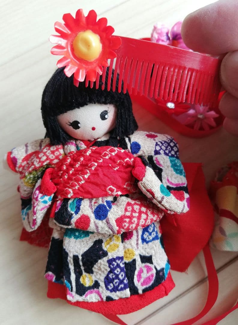 昭和レトロ　雛道具　ミニチュア布張りタンス　文化人形　ヘロヘロ人形　着せ替え人形