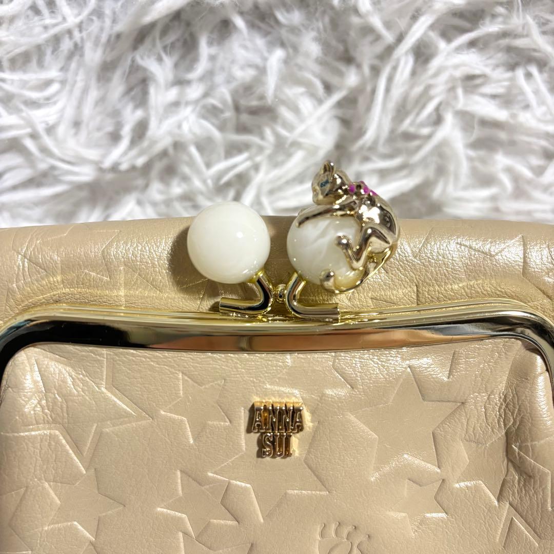 ✨極美品✨アナスイ 長財布 プレイングキャット がま口 星 型押し