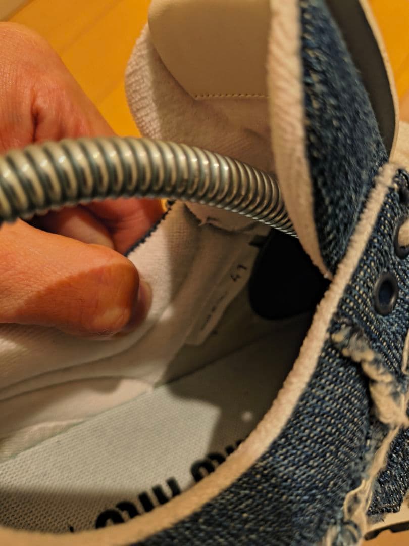 New Balance デニムスニーカー フリンジ加工