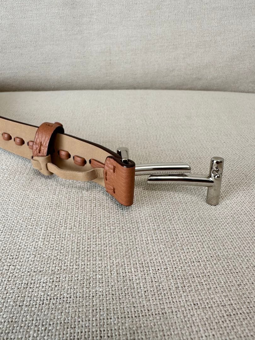 トッズ TOD’S レザー ベルト ライトブラウン レディース