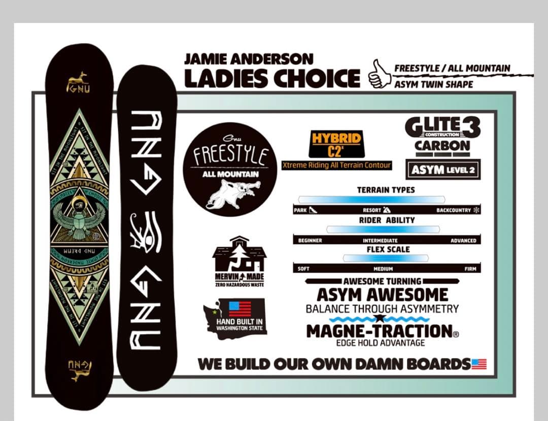 スノーボード GNU LADIES CHOICE 148.5