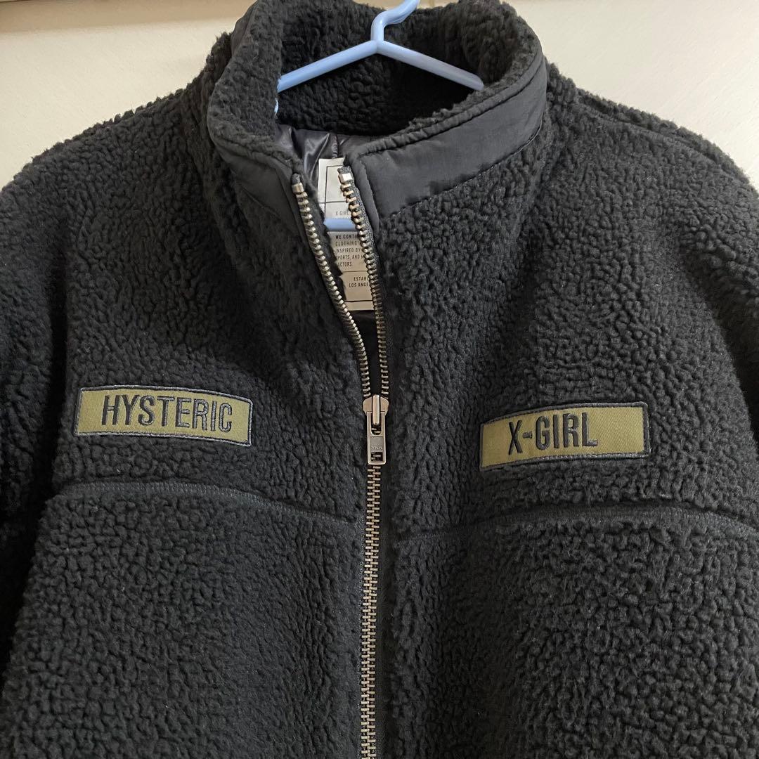 即完売！ヒステリックグラマー×X-girlミリタリーボアジャケット黒S