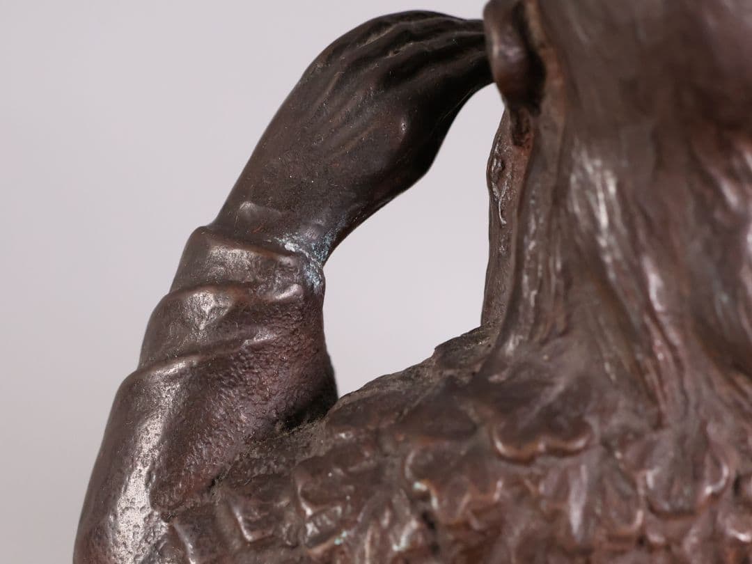 高岡銅器 堺幸山 鋳造 神農像 銅像 全高29cm 薬祖神【MA866】の通販は