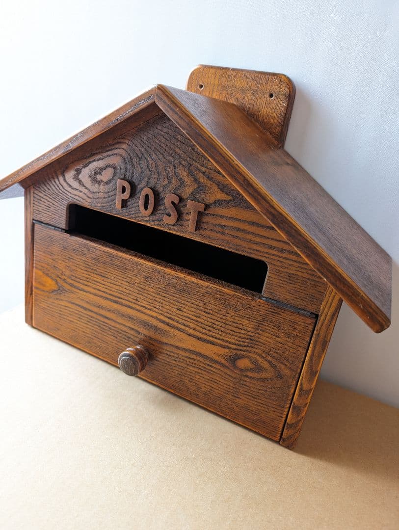 ♥木製郵便ポスト　木工　ナチュラル　昭和レトロ郵便ポスト　天然木✨✨✨