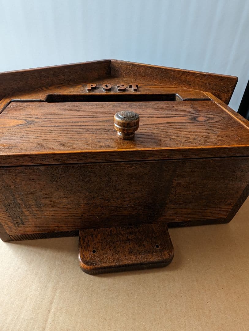 ♥木製郵便ポスト　木工　ナチュラル　昭和レトロ郵便ポスト　天然木✨✨✨