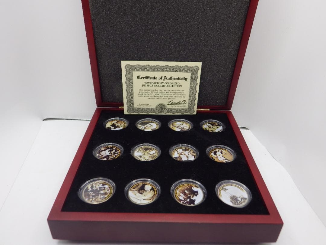 フランクリンミント 第二次世界大戦勝利記念カラーJFKハーフダラー