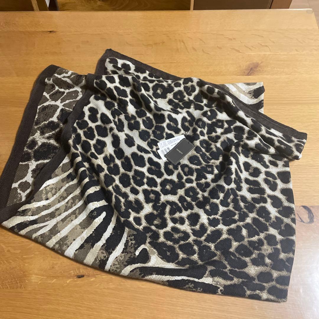 マニプリ ウールシルクスカーフ レオパード ブラウン トゥモローランド