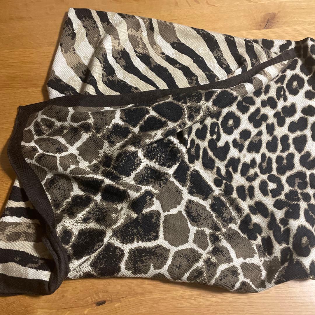 マニプリ ウールシルクスカーフ レオパード ブラウン トゥモローランド