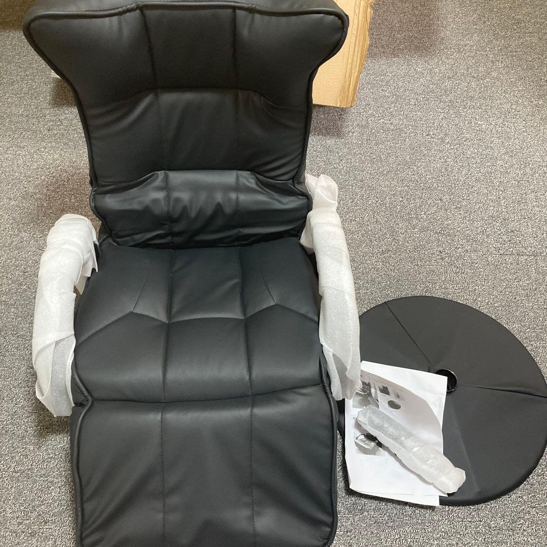 リクライニング回転座椅子 ブラック ハイ 幅58.5×奥行60～83×高さ90～