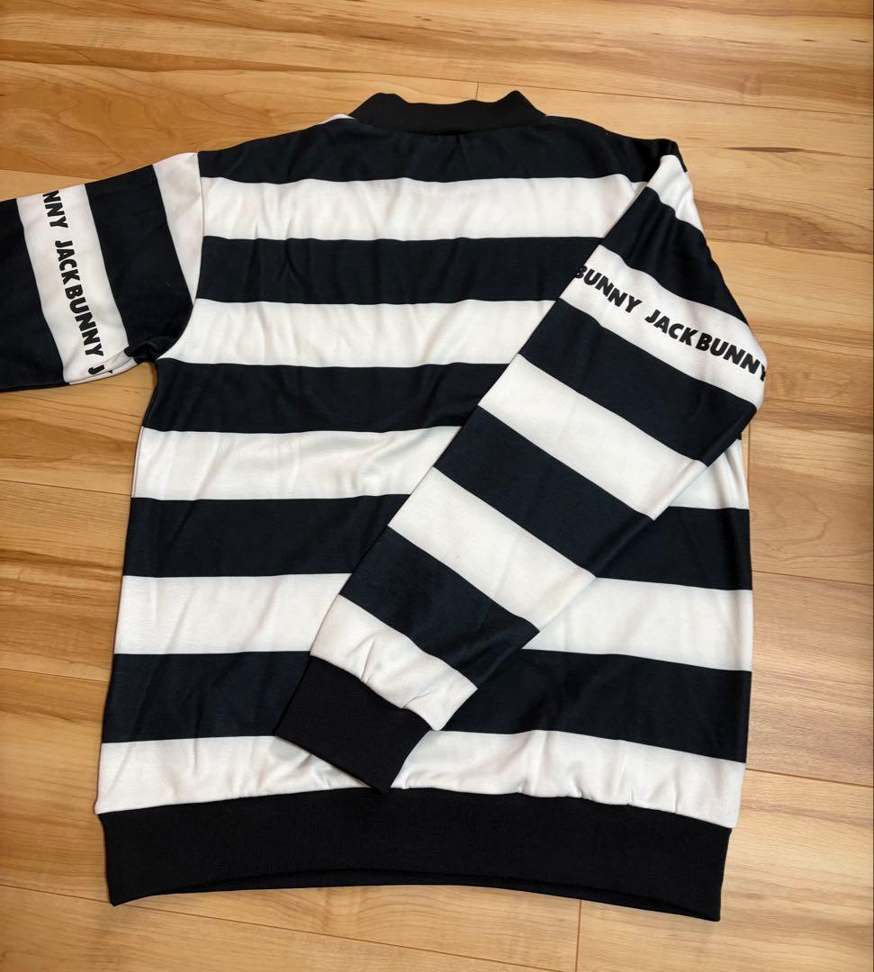 JACK BUNNY 裏起毛 白黒 ボーダー ハイネックプルオーバー 4（M）