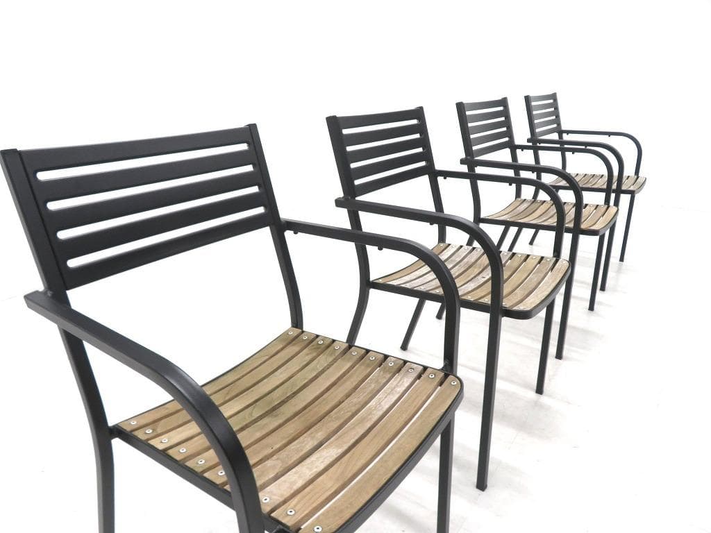 展示品 emu　エミュ　チーク材　ダイニングチェア　4脚セット　モダン