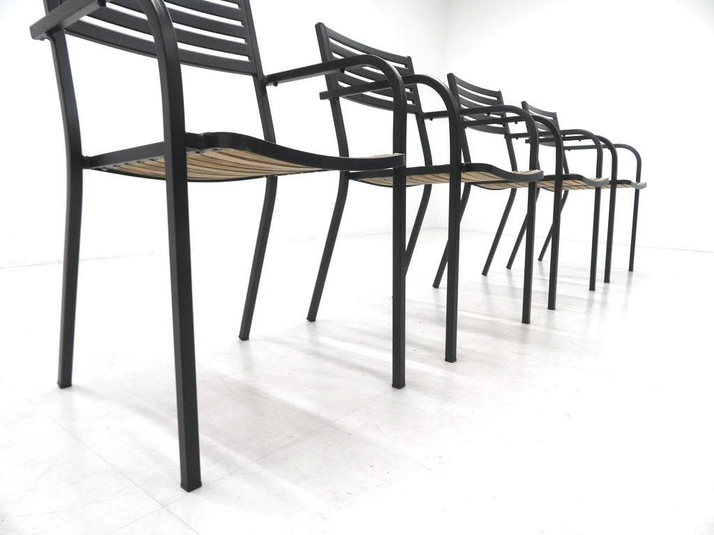 展示品 emu　エミュ　チーク材　ダイニングチェア　4脚セット　モダン