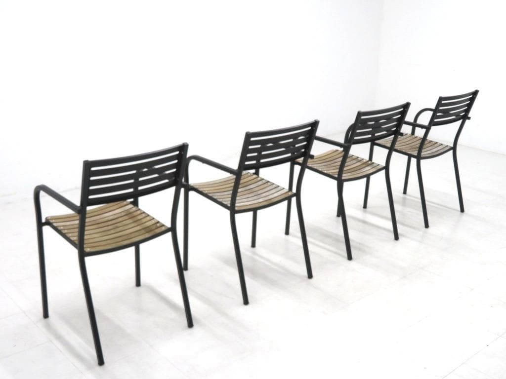 展示品 emu　エミュ　チーク材　ダイニングチェア　4脚セット　モダン