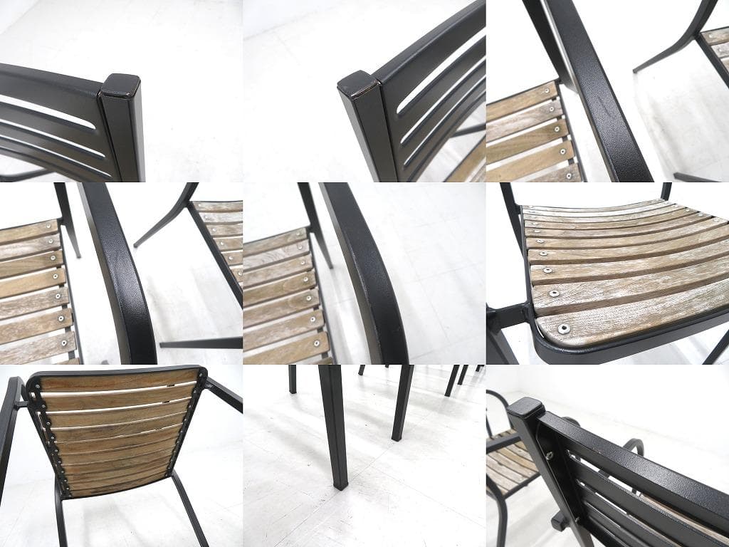 展示品 emu　エミュ　チーク材　ダイニングチェア　4脚セット　モダン