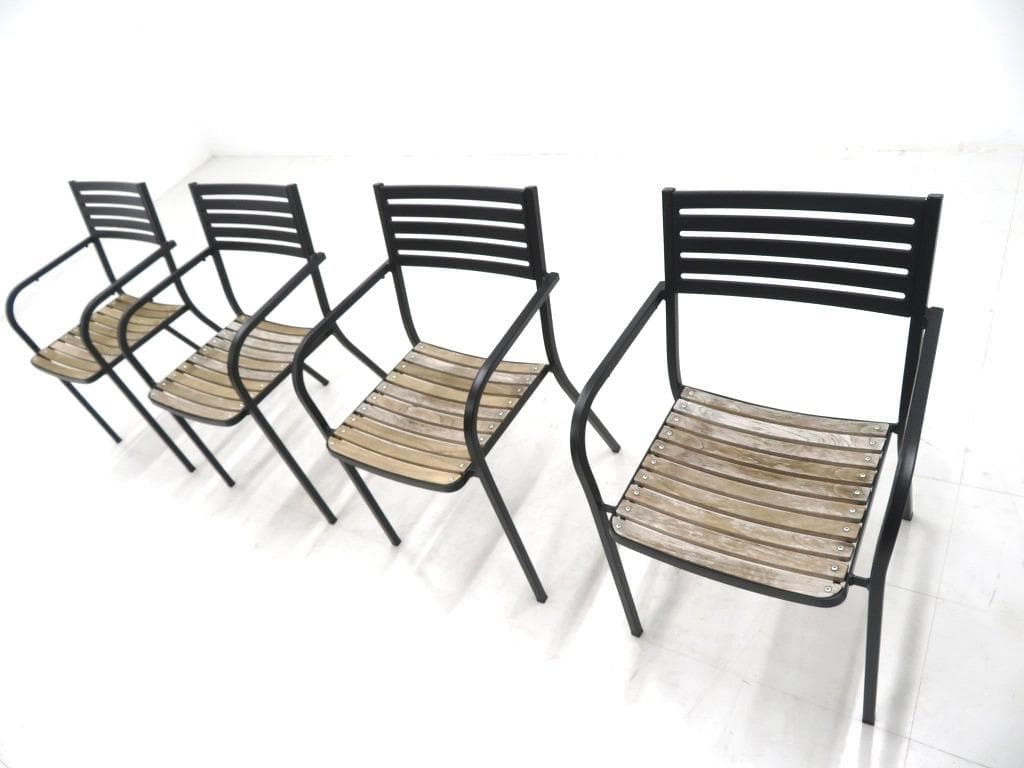 展示品 emu　エミュ　チーク材　ダイニングチェア　4脚セット　モダン