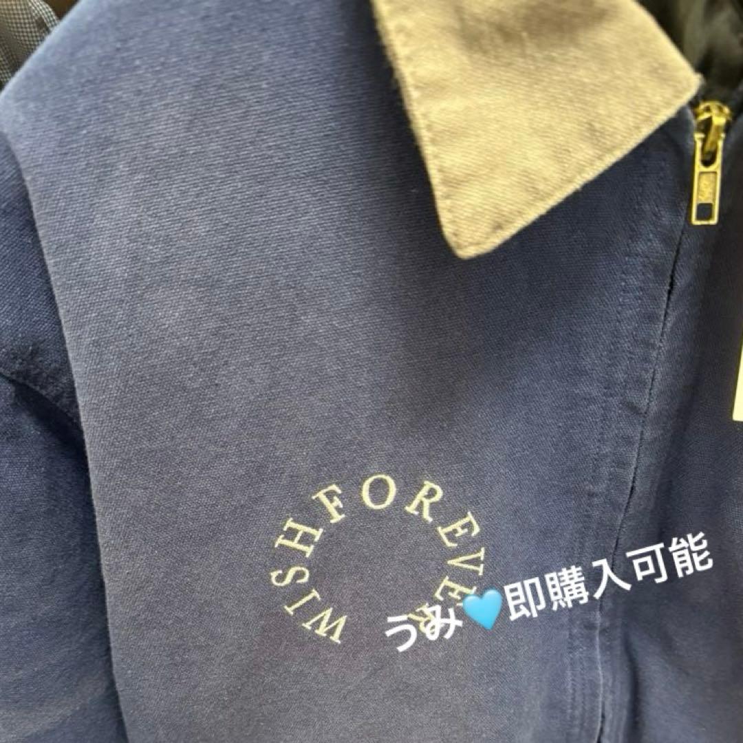 WISH FOREVER ネイビー ジャケット ロゴ入り - メルカリ