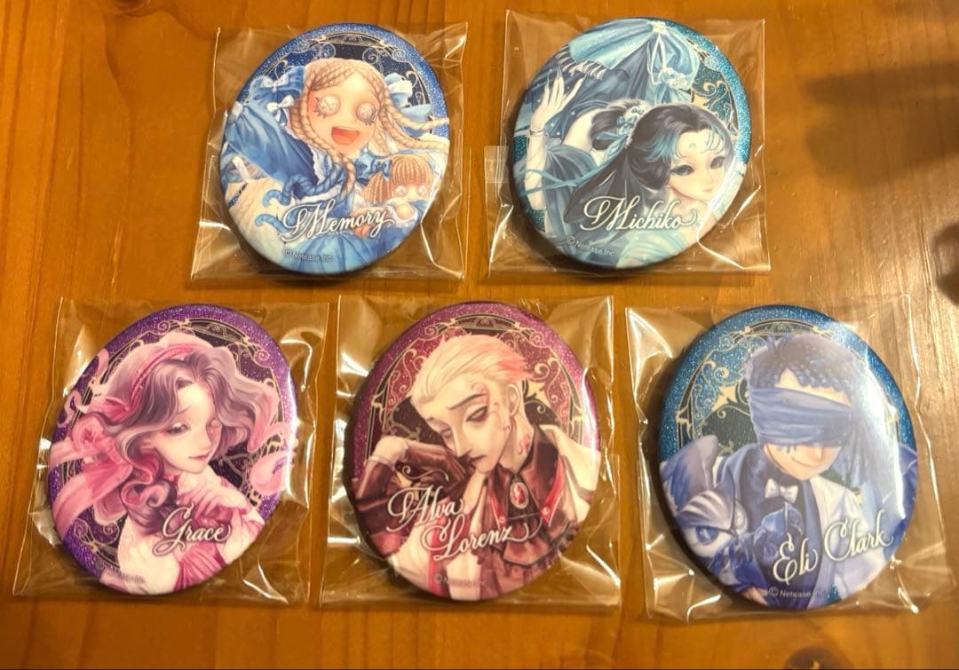 第五人格 ラメキラ缶バッジ 少女 芸者 漁師 隠者 占い師 5点セット