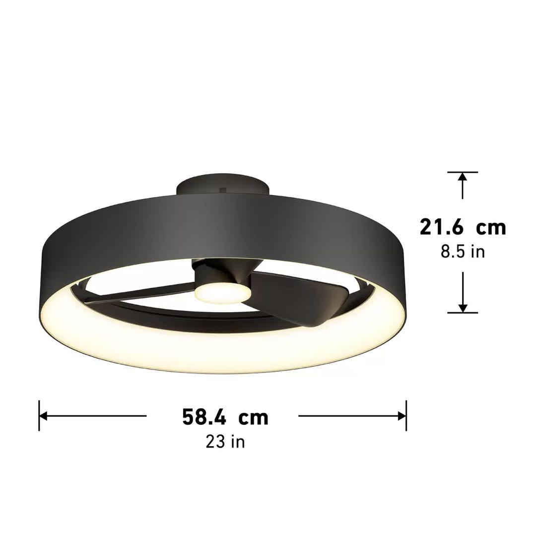 LEDシーリングファン ブラック 2000ルーメン
