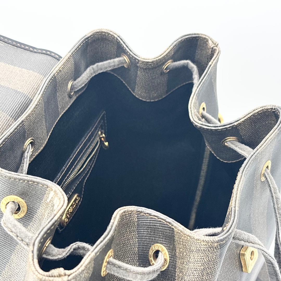 フェンディ リュック ペカン柄 バックパック 巾着 レザー PVC リュック