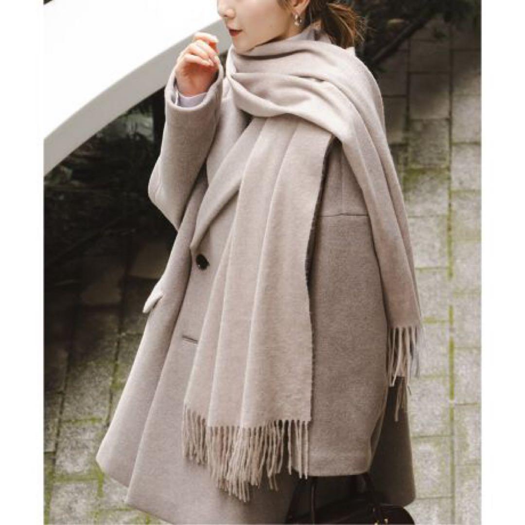ノーブル　ORIGINALカシミヤストール　マフラー　　ベージュ　大判